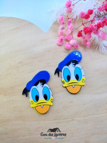Aplique Acrílico 4cm - Pato Donald - 2 Unidades