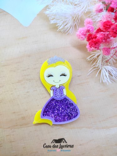 Aplique Acrílico 5cm - Rapunzel - Unidade