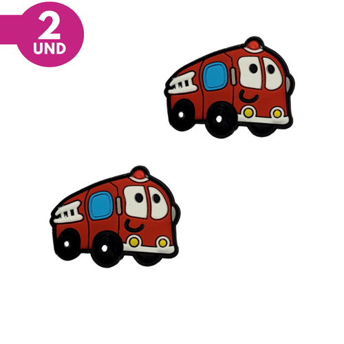Aplique Emborrachado - Caminhão De Bombeiros - 2 Unidades