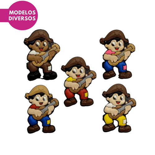 Aplique Emborrachado - Menino com Violão - 2 Unidades