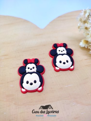 Aplique Emborrachado - Minnie E Mickey - 2 Unidades