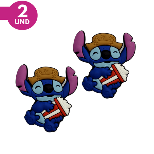 Aplique Emborrachado - Stitch Pipoca - 2 Unidades