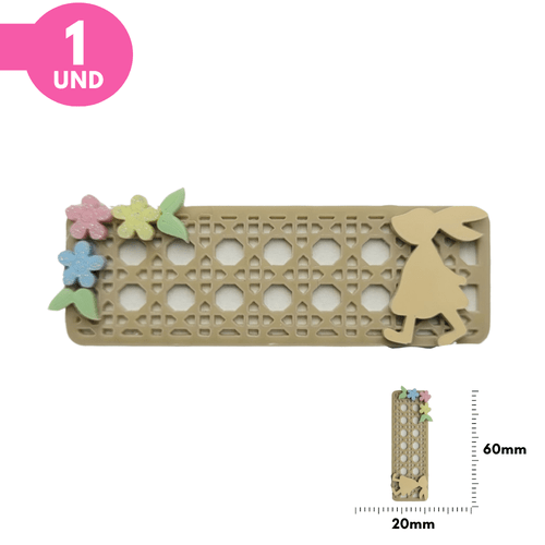 Aplique Hair Clip Páscoa - Placa Vazada Silhueta - Unidade