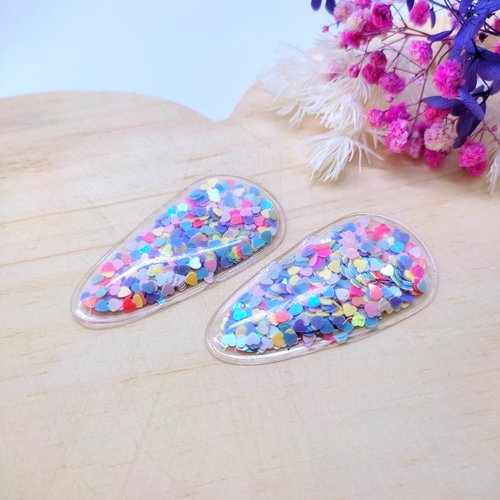 Aplique Silicone - Hair Clip Multicor 5,5cm - 2 Unidades