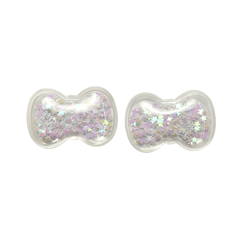 Aplique Silicone - Lacinho 4cm Branco - 2 Unidades