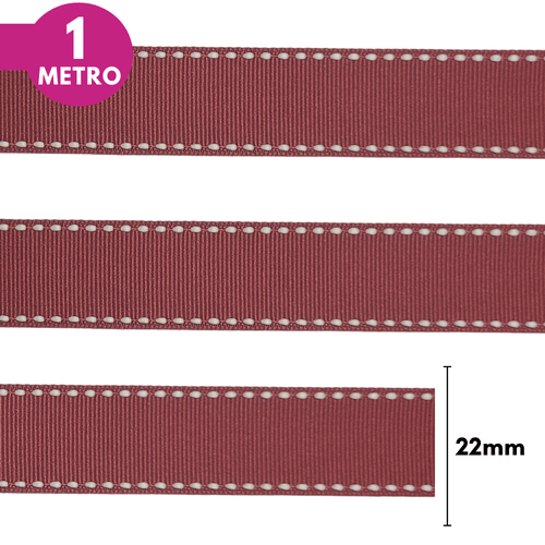 Fita Pespontada Yama 22mm - Marsala - 1 Metro