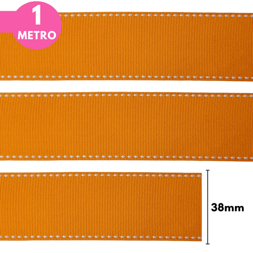 Fita Pespontada Yama 38mm - Laranja - 1 Metro