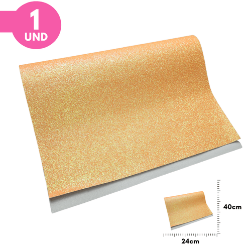 Lonita Glitter Fino 40x24cm - Laranja - Unidade