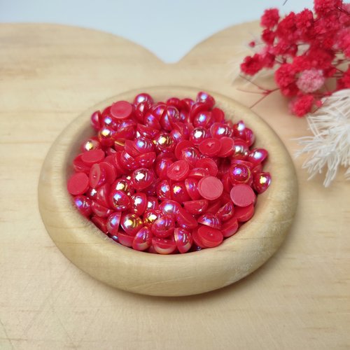Meia Pérola Irisada N° 5 - 25g - Vermelho