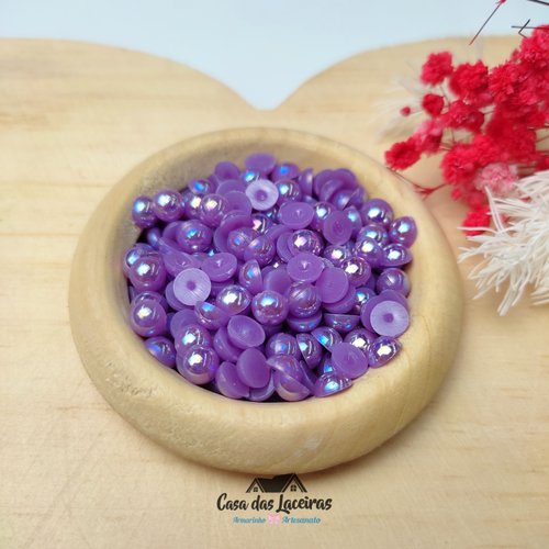 Meia Pérola Irisada N° 6 - 25g - Lavanda
