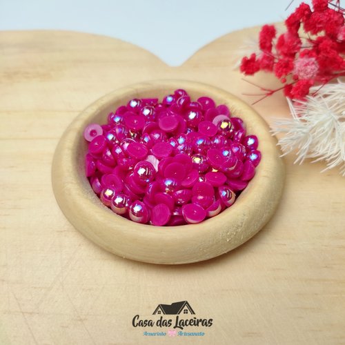 Meia Pérola Irisada N° 6 - 25g - Rosa Escuro