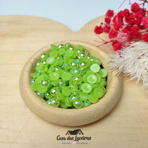 Meia Pérola Irisada N° 6 - 25g - Verde Claro