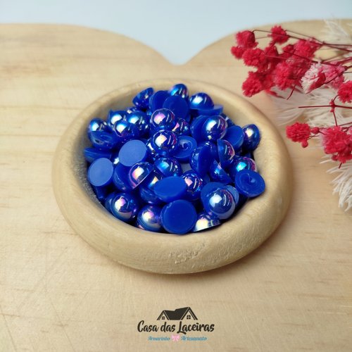 Meia Pérola Irisada N° 8 25g - Azul Royal