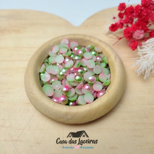 Meia Pérola N° 6 Tie Dye - 25g - Verde E Rosa
