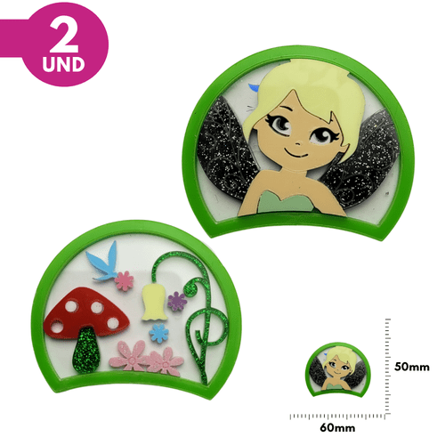 Orelha Acrílica Princesas - Tinker Bell - 2 Unidades