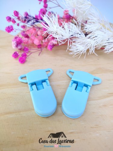 Prendedor Jacaré 5cm - Azul Turquesa - 2 Unidades