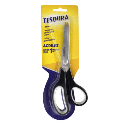 Tesoura Acrilex 19cm - Preto - Unidade