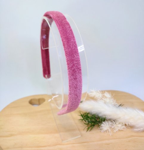 Tiara Veludo 20mm - Rosa Médio  - Unidade