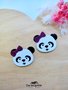 Aplique Acrílico 4cm - Panda Lacinho - 2 Unidades