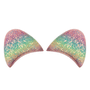 Aplique Orelha Glitter Flocado - Degradê Multicor - Par