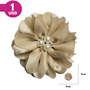 Flor Cetim Miolo Strass - Cores Diversas - Unidade