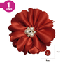 Flor Cetim Miolo Strass - Cores Diversas - Unidade